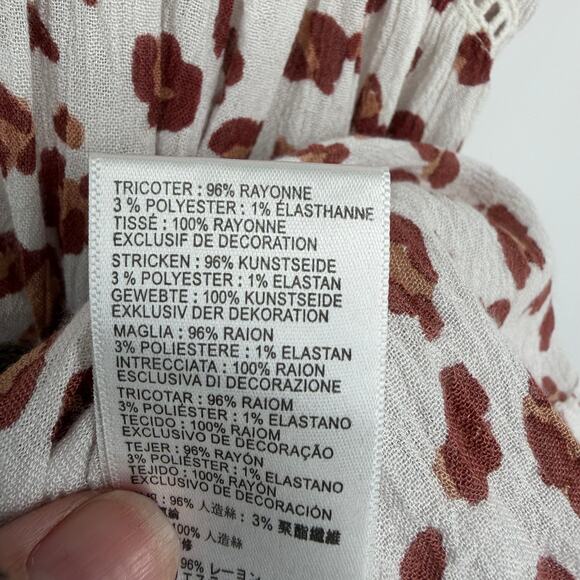 Anthropologie Tunic Top Nia Leopard Lace Oversized Tiered Romantic Feminine S - Picture 5 of 10